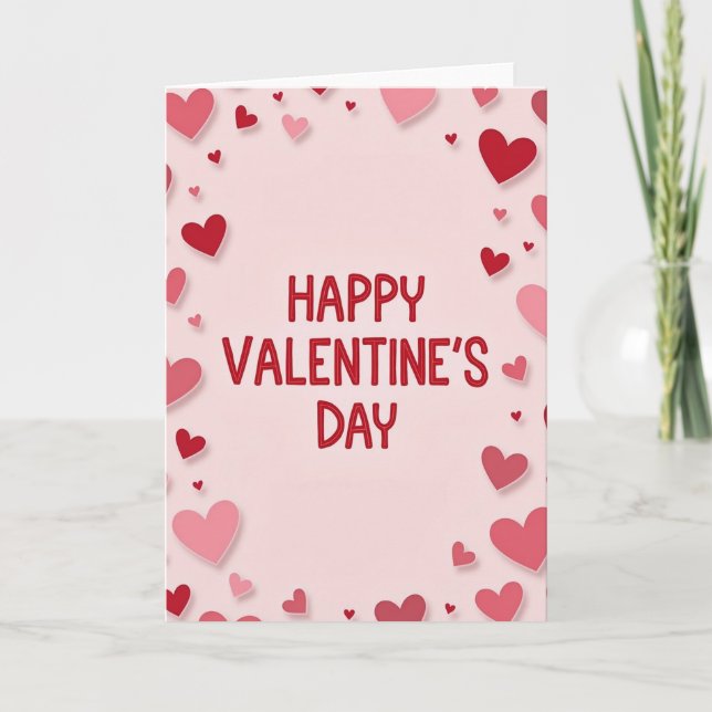 Carte de la Saint-Valentin rose (Devant)