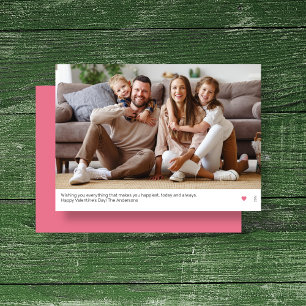 Carte de la Saint-Valentin rose moderne ultra mini