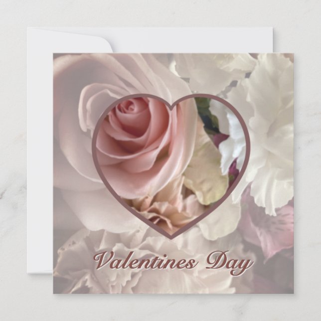 Carte de la Saint-Valentin Rose Pâle (Devant)