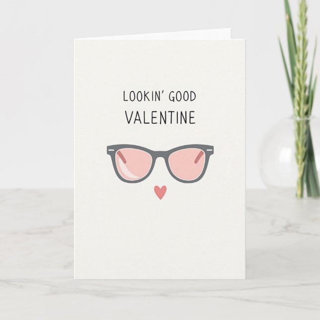 Carte de la Saint-Valentin Rose qui a l'air cool (Devant)