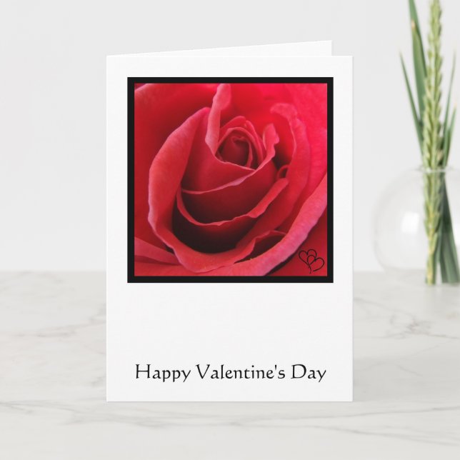 Carte de la Saint-Valentin Rose Rouge (Devant)