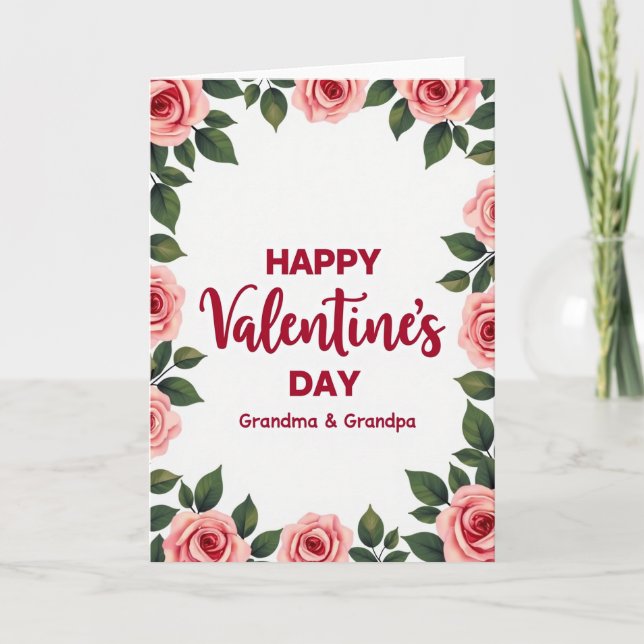 Carte de la Saint-Valentin Roses Sincères (Devant)