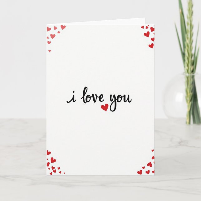Carte de la Saint-Valentin Rouge Je T'Aime (Devant)