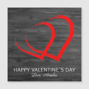 Carte de la Saint-Valentin Rustique en Bois avec C
