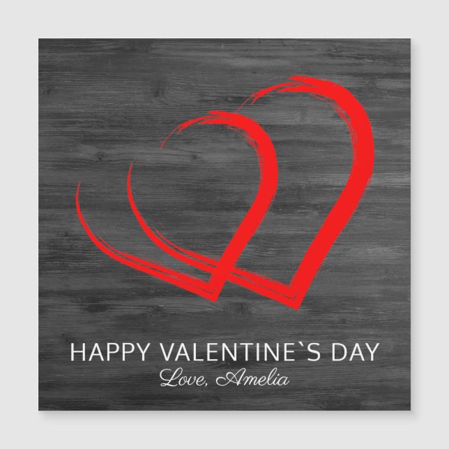 Carte de la Saint-Valentin Rustique en Bois avec C (Devant)