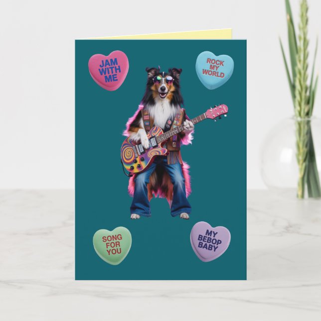 Carte de la Saint-Valentin Sheltie Rocker (Devant)