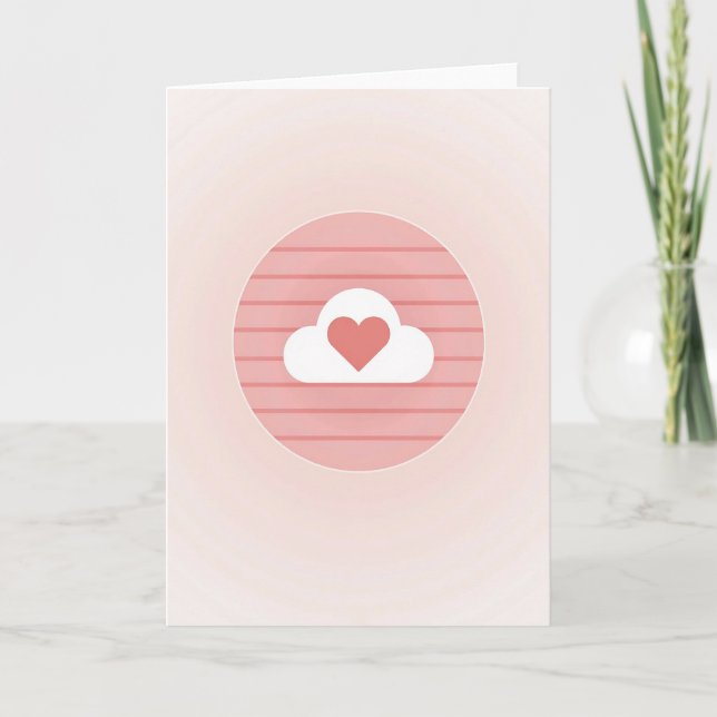 Carte de la Saint-Valentin Simple Cœur Nuage (Devant)