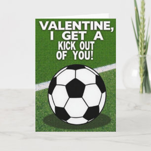 Carte de la Saint-Valentin Soccer Kick Love