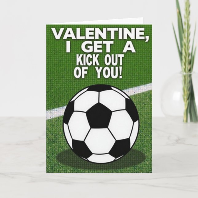 Carte de la Saint-Valentin Soccer Kick Love (Devant)
