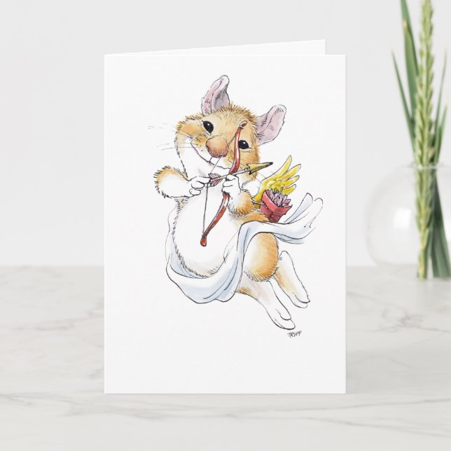 Carte de la Saint-Valentin Souris Cupidon (Devant)