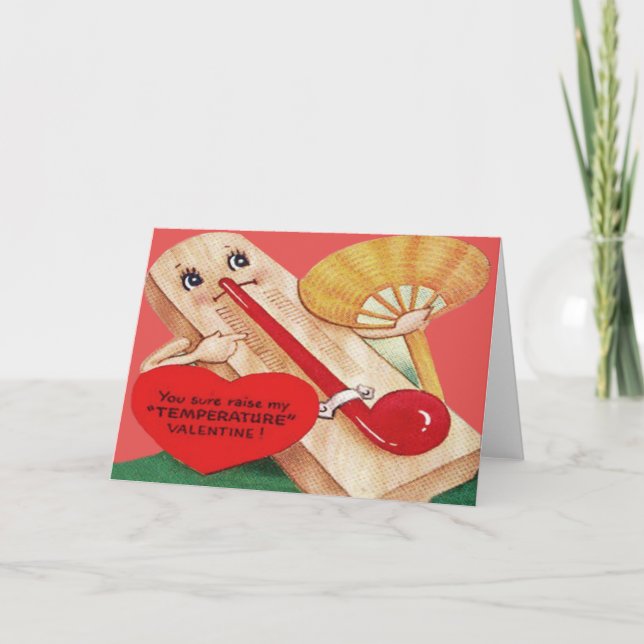 Carte de la Saint-Valentin Thermomètre Rétro Vinta (Devant)