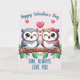 Carte de la Saint-Valentin Toujours T'aimer Hibou