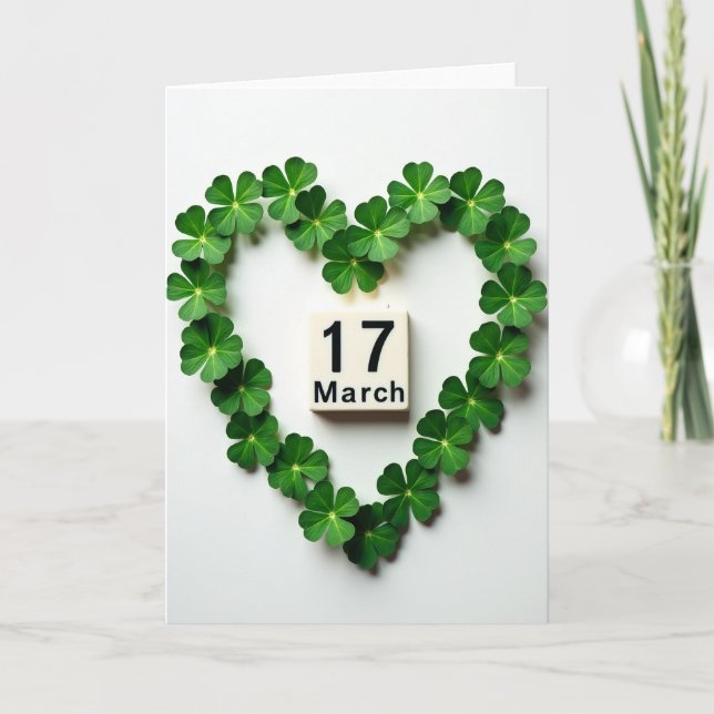 Carte de la Saint-Valentin trèfle 17 mars (Devant)