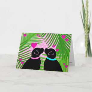Carte de la Saint-Valentin tropicale pour chiens L