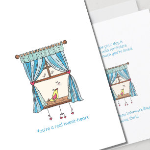 Carte de la Saint-Valentin Tweet Heart Bird