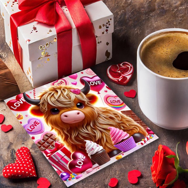 Carte de la Saint-Valentin Vache des Highlands Dou (Créateur téléchargé)