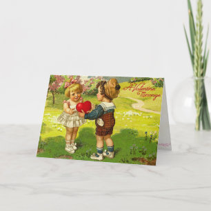 Carte de la Saint Valentin victorienne rétro
