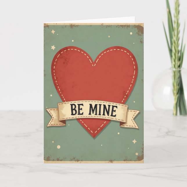 Carte de la Saint-Valentin Vintage Be Mine (Devant)