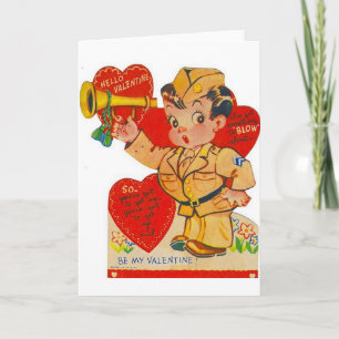 Carte de la Saint-Valentin vintage Bugler Militair