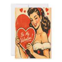 Carte de la Saint-Valentin vintage de style rétro