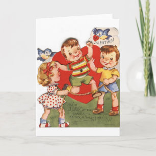 Carte de la Saint-Valentin vintage Jump Rope