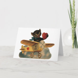 Carte de la Saint-Valentin vintage pour pilote de