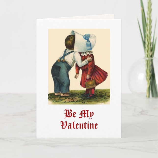 Carte de la Saint-Valentin vintage pour s'embrasse (Devant)