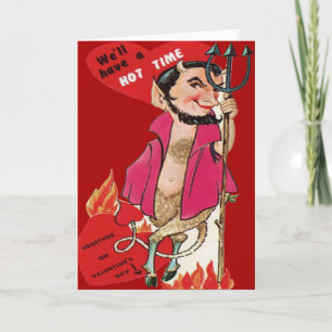 Carte de la Saint-Valentin Vintage Retro Diable