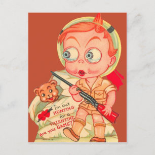 Carte de la Saint-Valentin Vintage Retro Garçon Ch