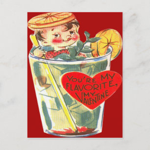 Carte de la Saint-Valentin vintage rétro garçon en
