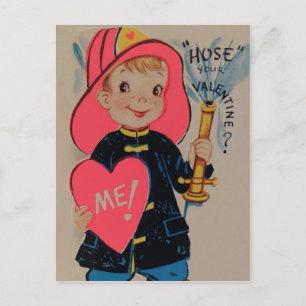 Carte de la Saint-Valentin Vintage Retro Garçon Po