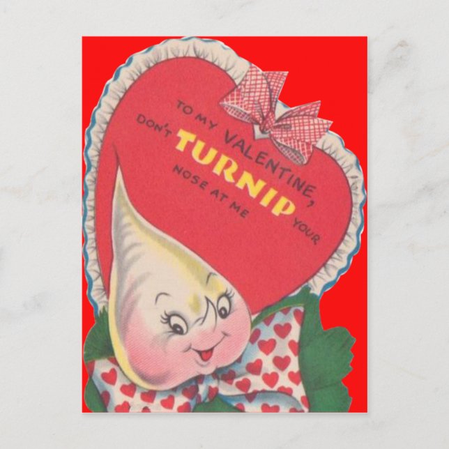 Carte de la Saint-Valentin vintage rétro navet (Devant)