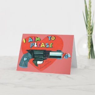 Carte de la Saint-Valentin Vintage Retro Pistolet