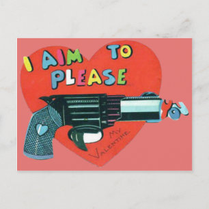 Carte de la Saint-Valentin Vintage Retro Pistolet