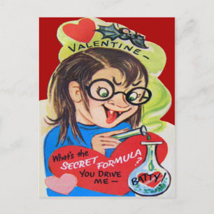 Carte de la Saint-Valentin Vintage Retro Scientifi