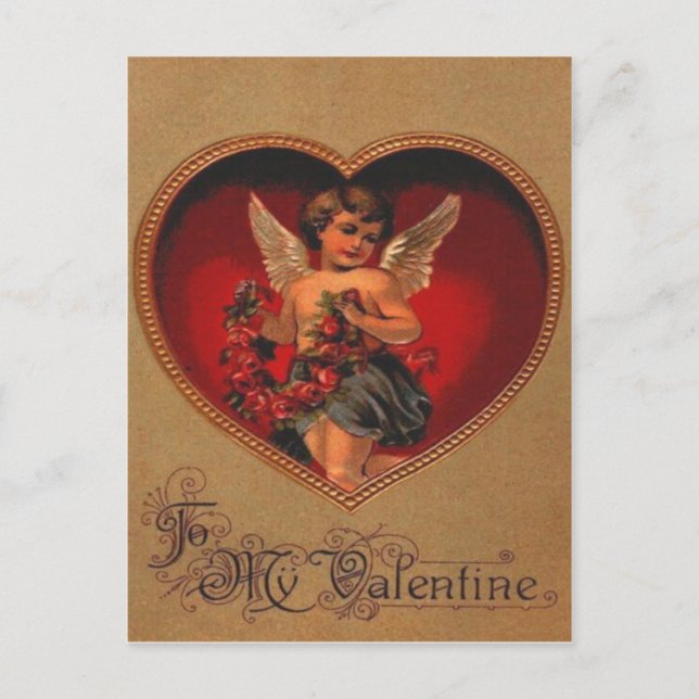 Carte de la Saint-Valentin vintage rétro victorien (Devant)