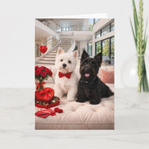 Carte de la Saint-Valentin Westie et Scottie