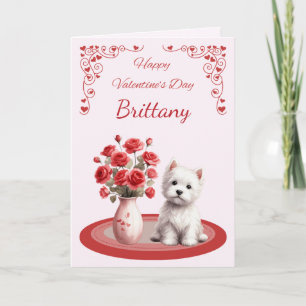 Carte de la Saint-Valentin Westie personnalisée av