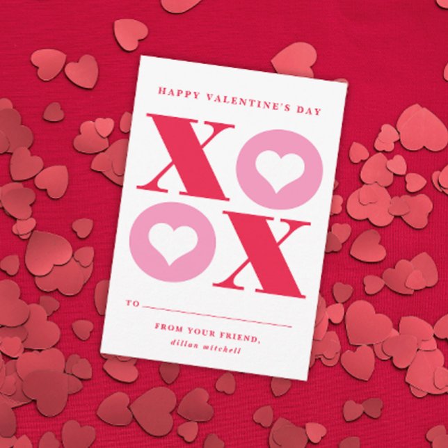 carte de la Saint-Valentin xoxo cœur pour la class (Créateur téléchargé)