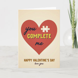 Carte de la Saint-Valentin You Complete My Heart