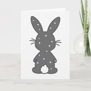 Carte de la silhouette d'art de lapin mignon