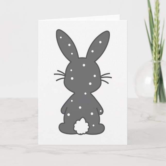 Carte de la silhouette d'art de lapin mignon (Devant)