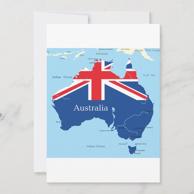 Carte de la silhouette du drapeau australien (Devant)