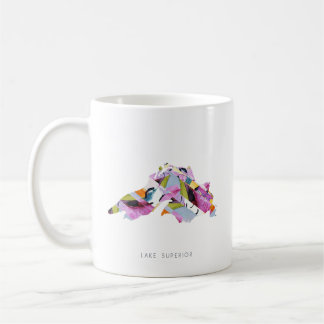 Carte de la silhouette du lac Supérieur Café Mug