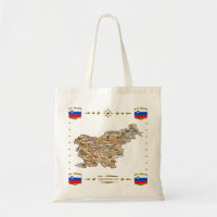 Carte de la Slovénie + Sac de drapeaux
