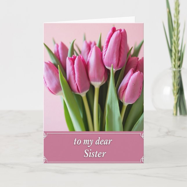 Carte de la sœur Chevron Flowers (Devant)