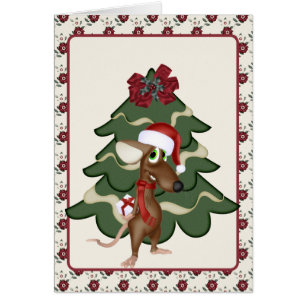 Carte de la souris Noël