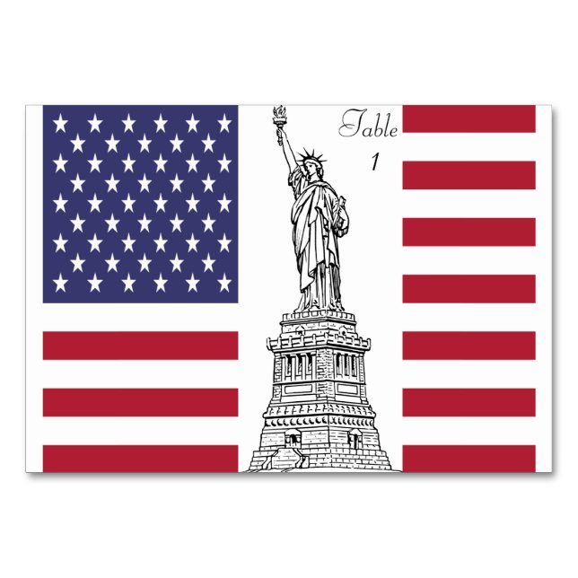Carte de la Statue de la Liberté American Flag (Devant)