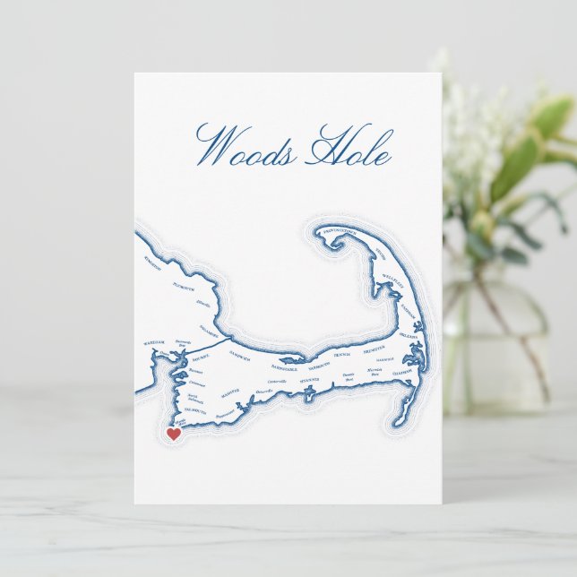 Carte de la table de mariage de Woods Hole de Cape (Debout devant)