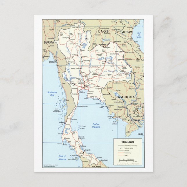 Carte de la Thaïlande (Devant)